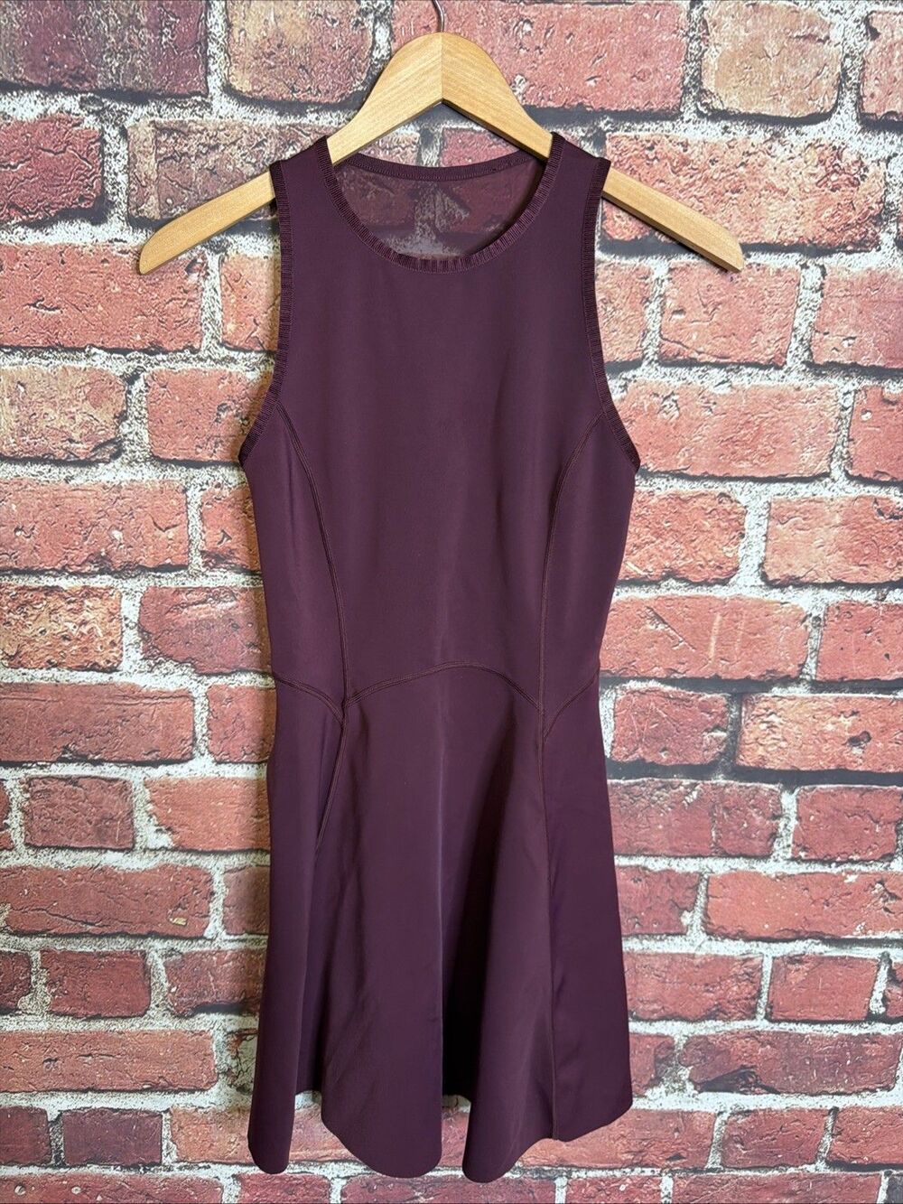 Lululemon Off The Court Dress Womens 4 Dark Adobe Mesh Athletic Fit Flare W8891S